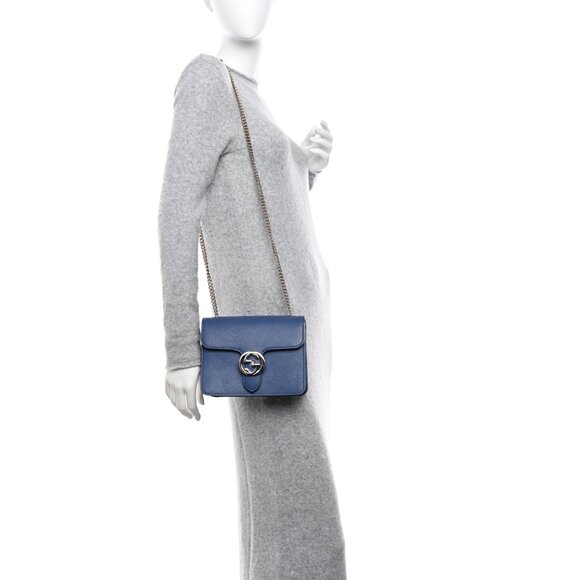 Gucci Calfskin Small Cross Body Blue Bag - Picture 2 of 8